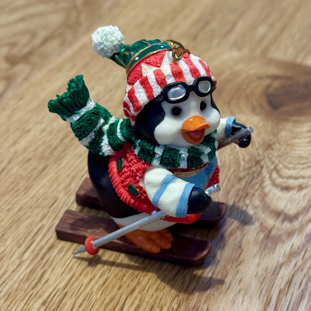Kirkland Signature Skiing Penguin Christmas Ornament NIB Collectible